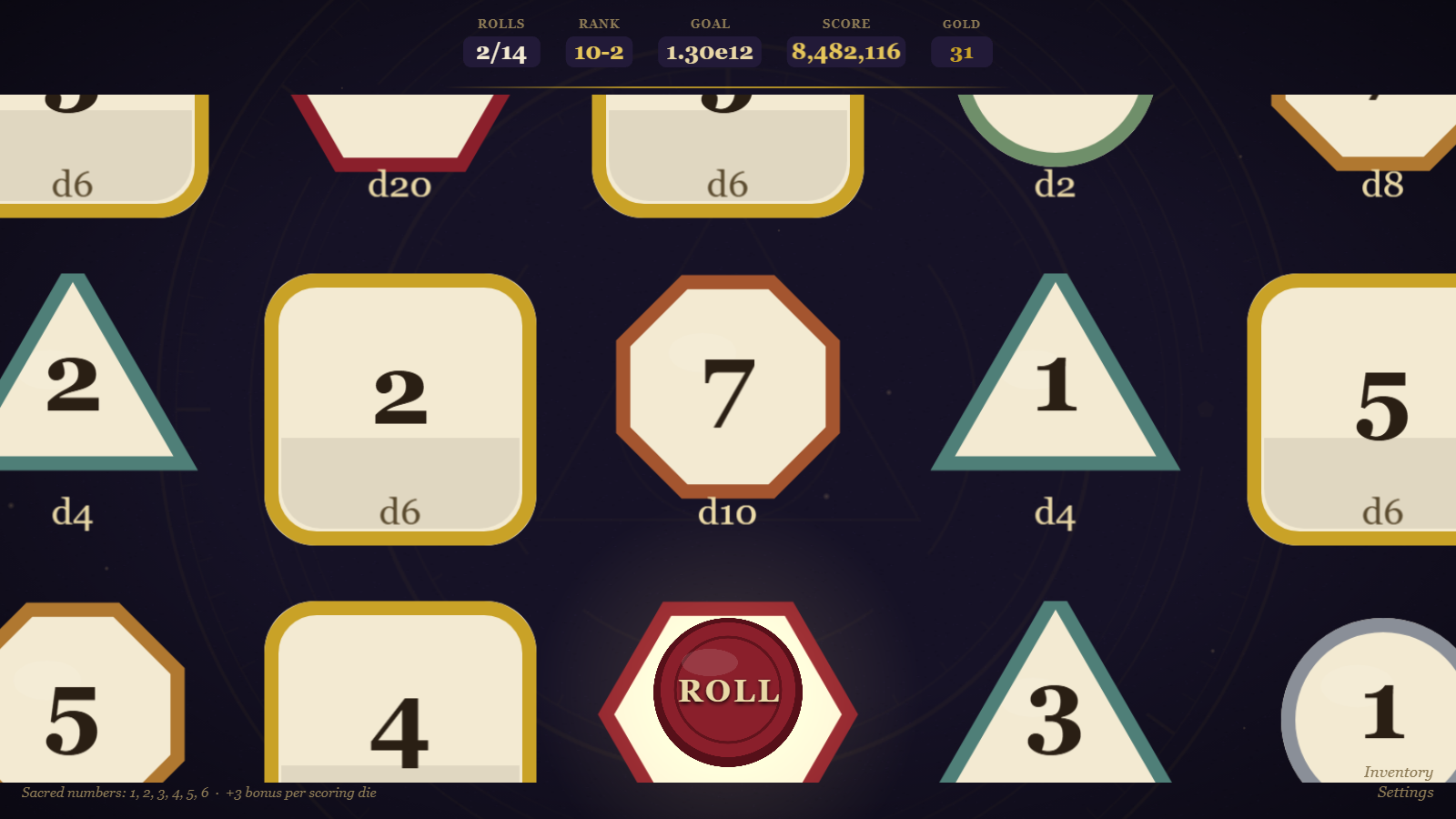 In-game view of an enormous congregation of dice